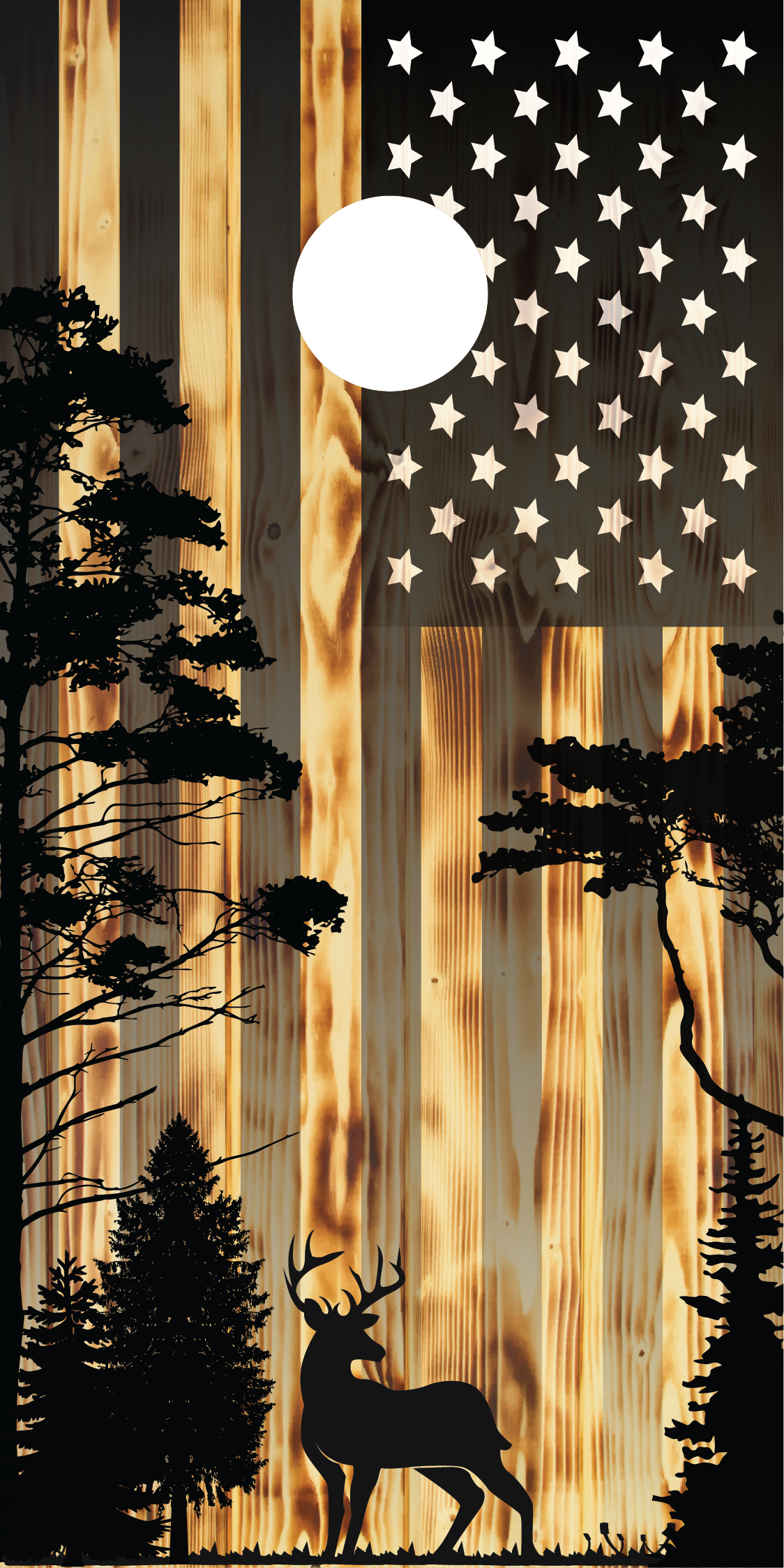 Deer Forest Cornhole Board Skins (Pair)