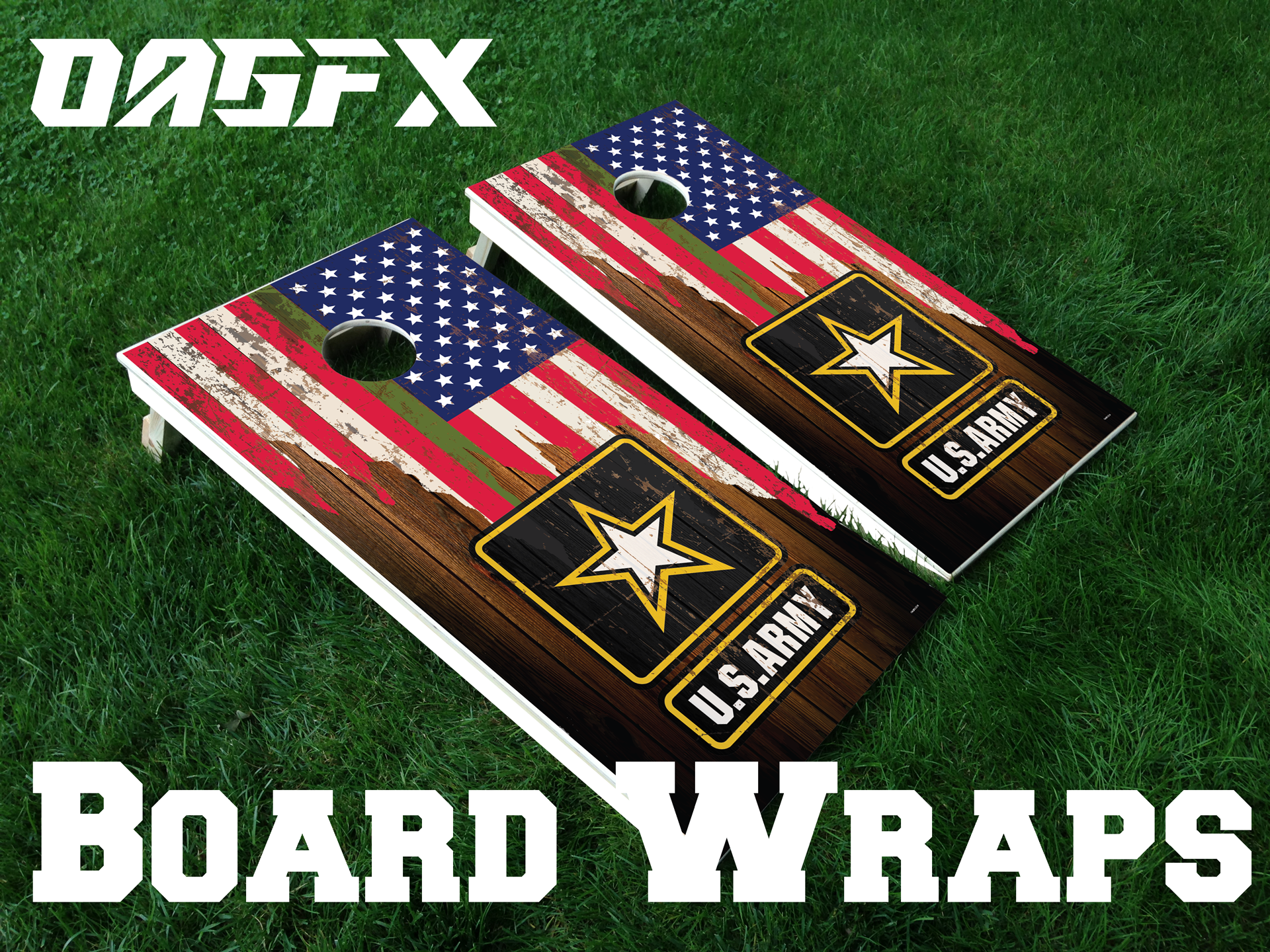 Army Cornhole Board Skins (Pair)
