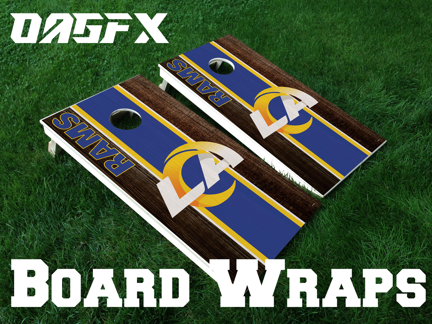 Los Angeles Rams Cornhole Board Skins (Pair)