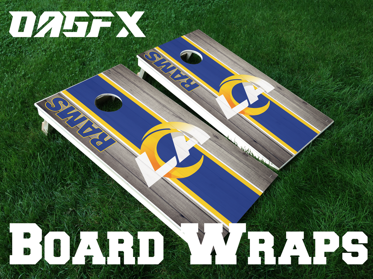 Los Angeles Rams Cornhole Board Skins (Pair)