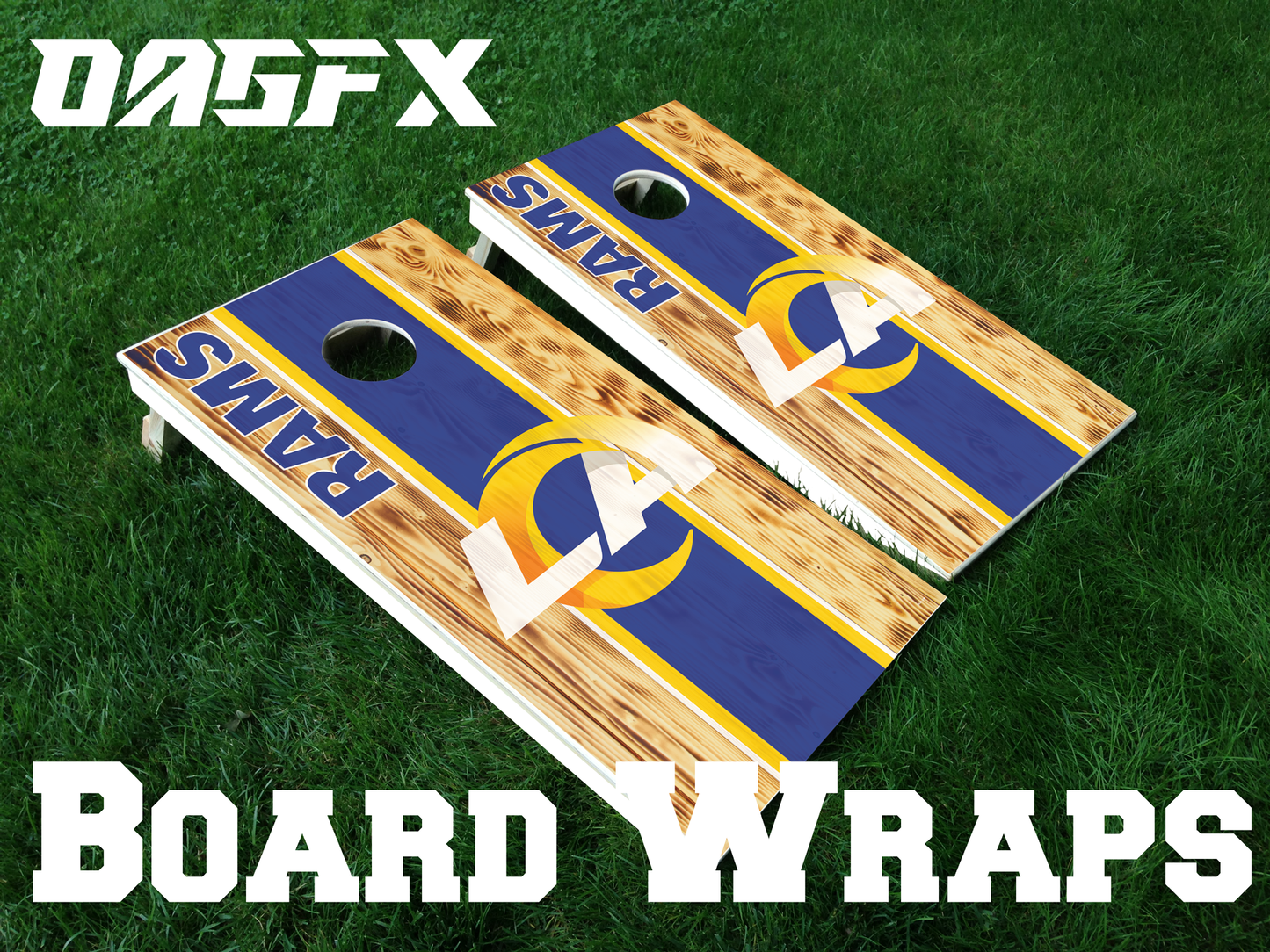 Los Angeles Rams Cornhole Board Skins (Pair)