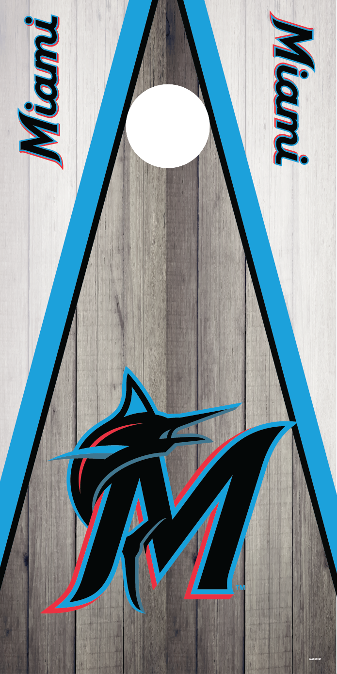 Miami Marlins Cornhole Board Skins (Pair)