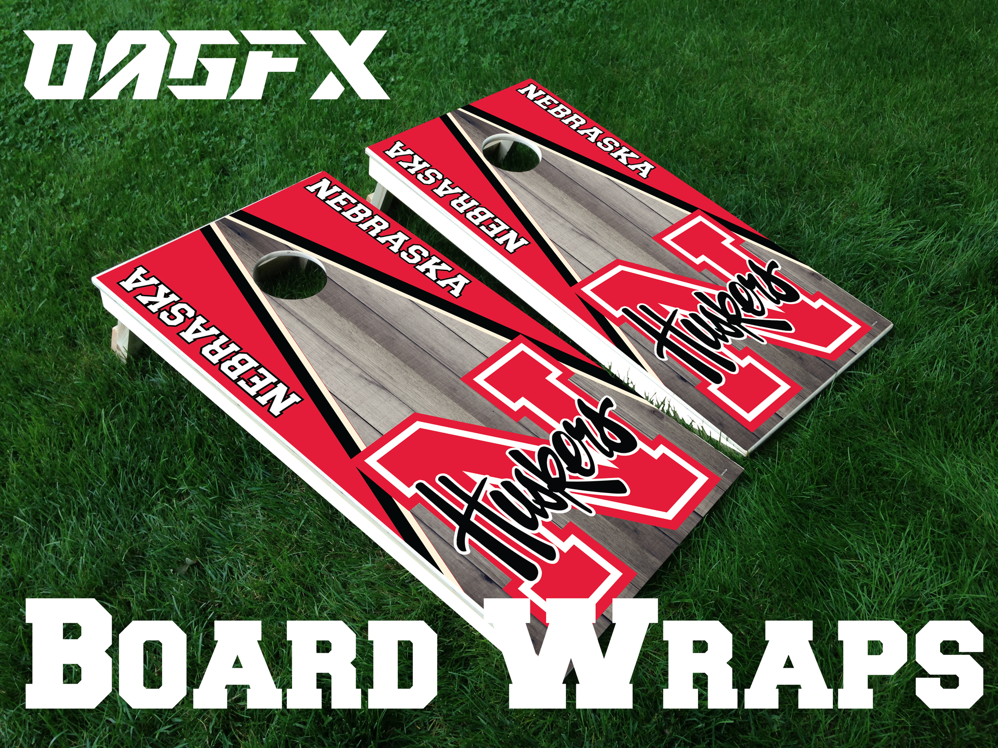 Nebraska Cornhuskers Cornhole Board Skins (Pair)