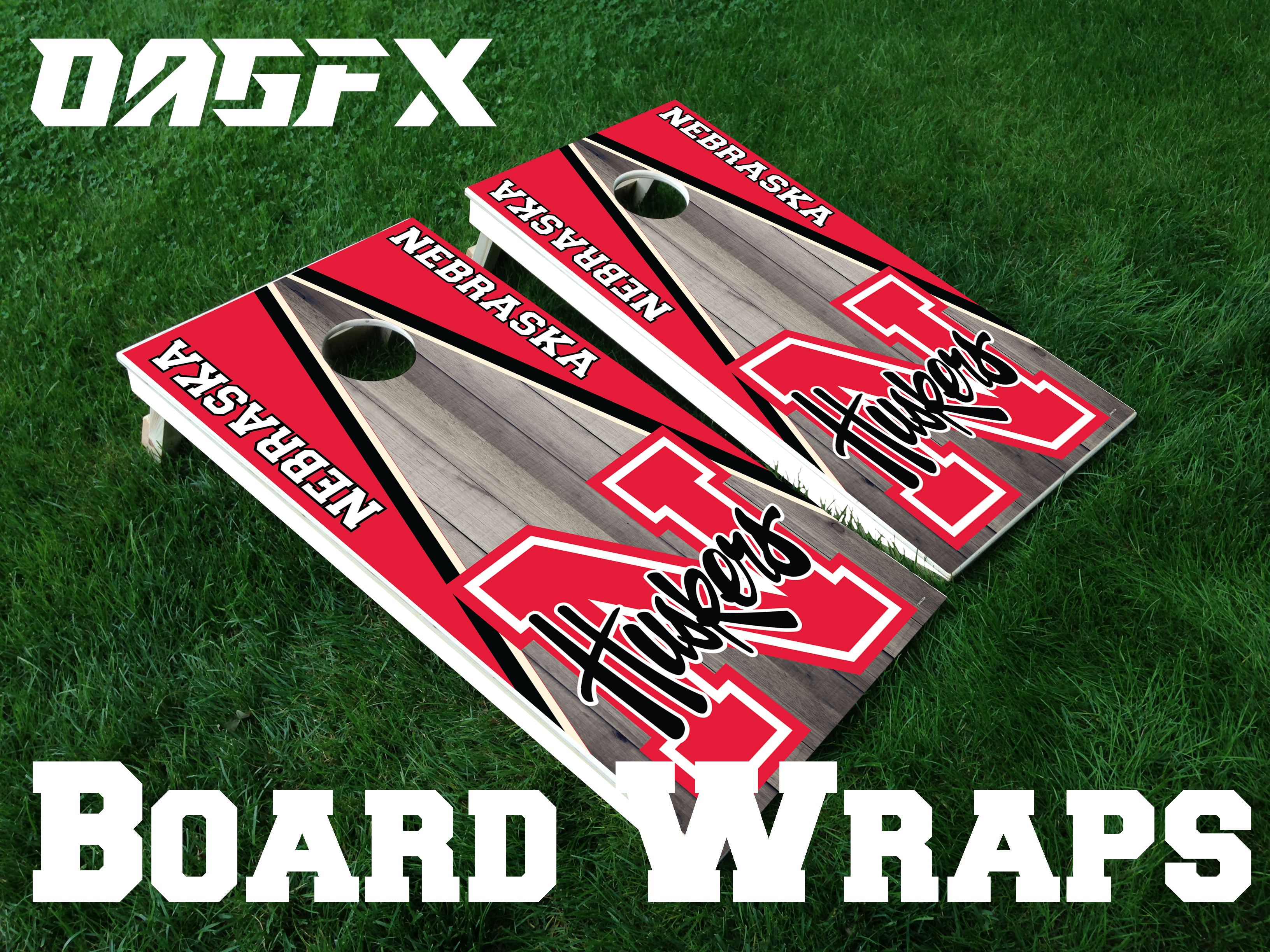 Nebraska Cornhuskers Cornhole Board Skins (Pair)