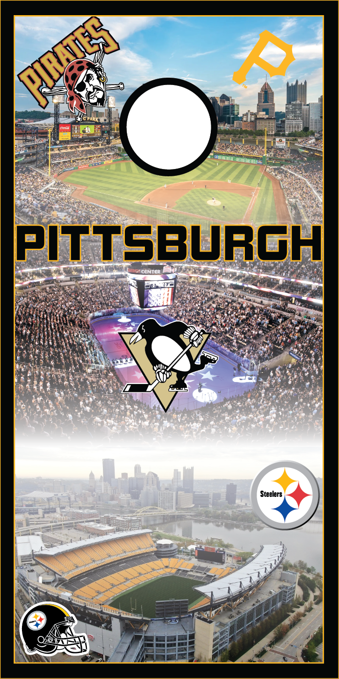 Pittsburgh Sports Cornhole Board Skins (Pair)