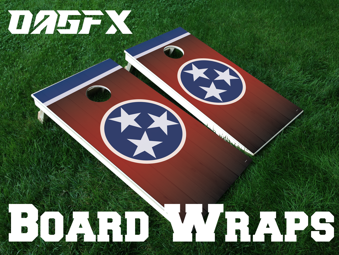 Tennessee Flag Cornhole Board Skins (Pair)