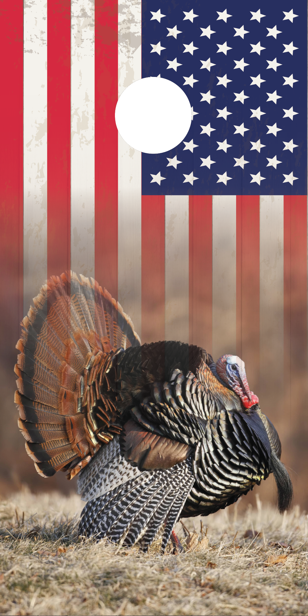 Turkey \ Hunting Flag Cornhole Board Skins (Pair) D5
