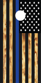 Thin Blue Line Cornhole Board Skins (Pair)