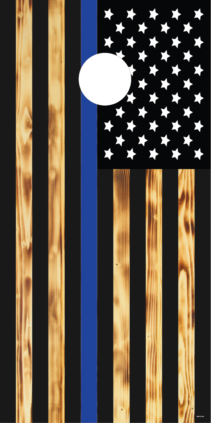 Thin Blue Line Cornhole Board Skins (Pair)