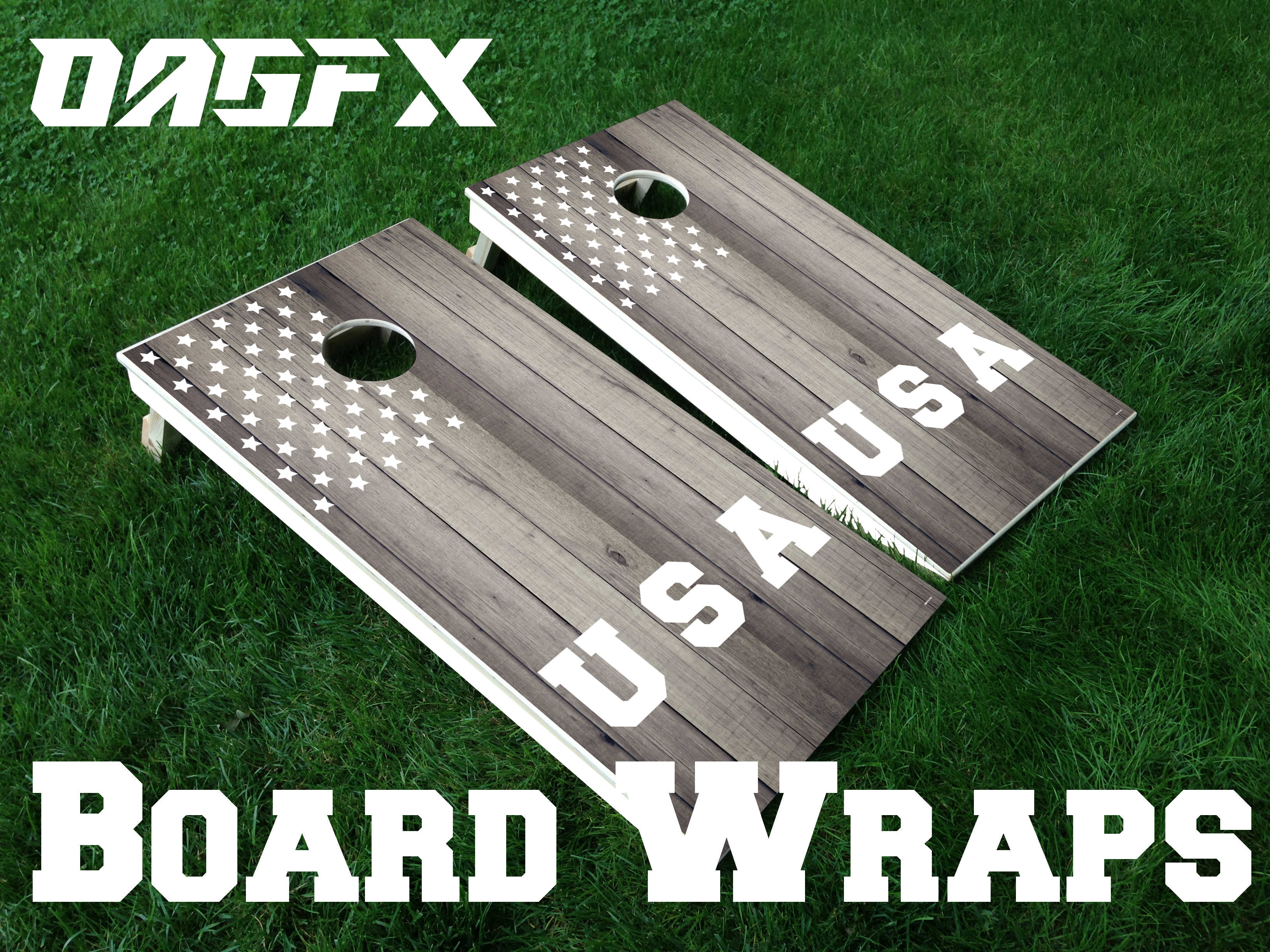 USA Stars Cornhole Board Skins (Pair)