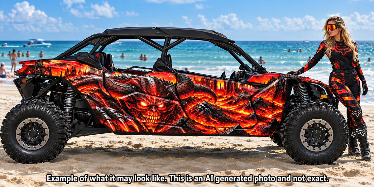 2017-2024 Can Am X3 Max 4 Door Maverick RR DS Demon/Devil Graphics Kit  Demon
