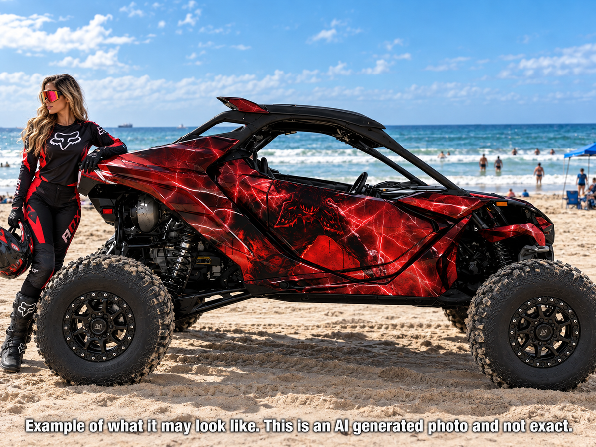 2024-2025 Can Am Maverick R RS Demon Graphics Kit  Lightning Beast
