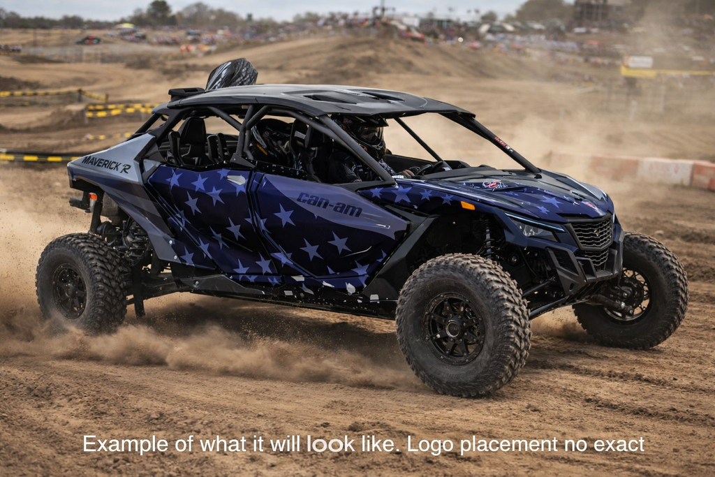 2025 Can Am Maverick R Max 4 Door Graphics Kit   D69-3 USA Flag  OAGFX Racing