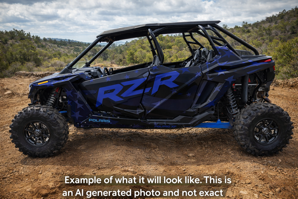 2020 - 2024 Polaris RZR Pro XP 4 Graphics Kit D69-3 Blue Flag
