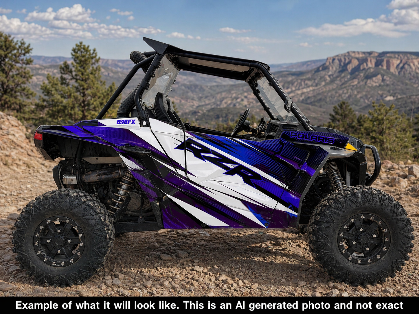 2019 - 2023 Polaris RZR XP 1000 Graphics Kit D35-3 Blue OAGFX
