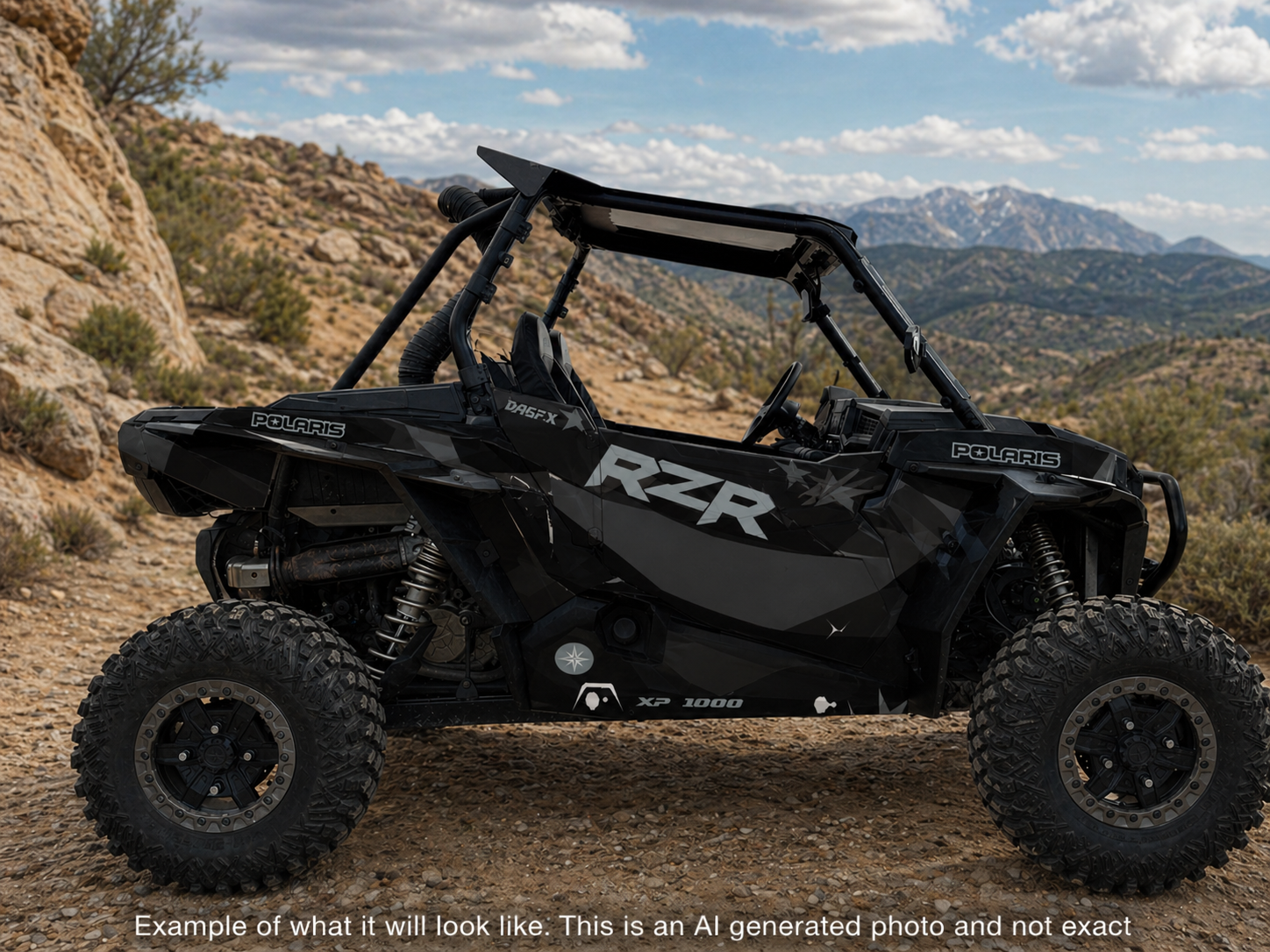 2019 - 2023 Polaris RZR XP 1000 Graphics Kit D69-5 USA Stealth Black