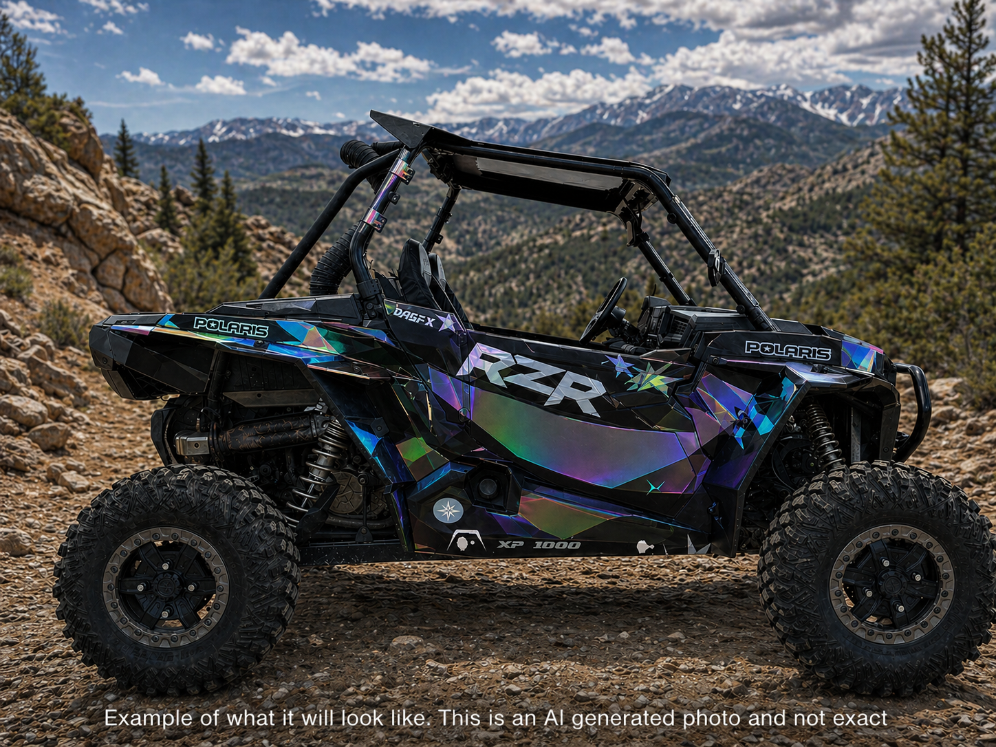 2019 - 2023 Polaris RZR XP 1000 Graphics Kit D69-5 USA Stealth Black