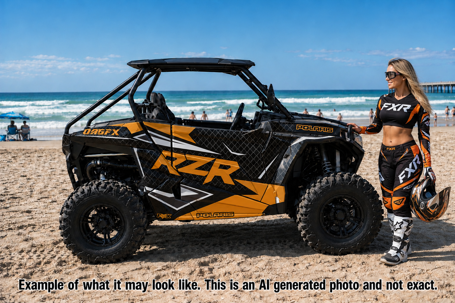2014 + Polaris RZR 900 EPS OAGFX Graphics Kit D36-2 Orange
