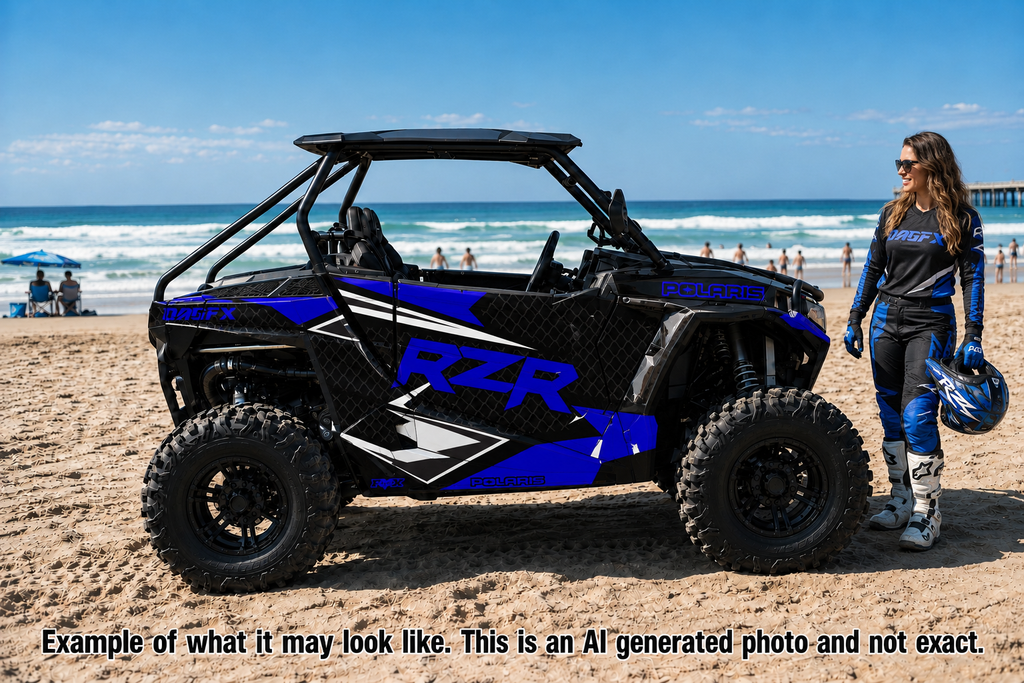 2014 + Polaris RZR 900 EPS OAGFX Graphics Kit D36-1 Blue