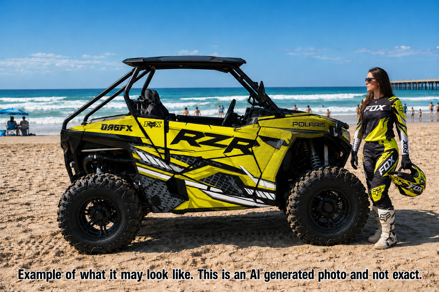 2014 + Polaris RZR 900  OAGFX Graphics Kit D52-3 Yellow
