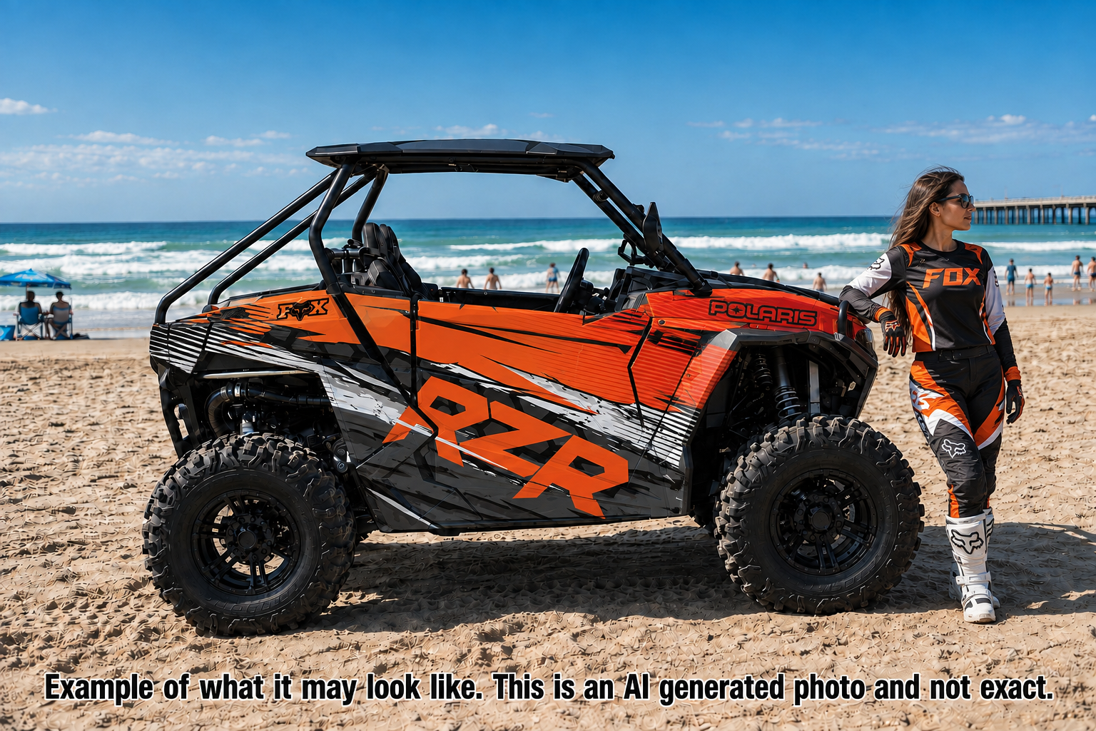 2014 + Polaris RZR 900  OAGFX Graphics Kit D49-1 Orange