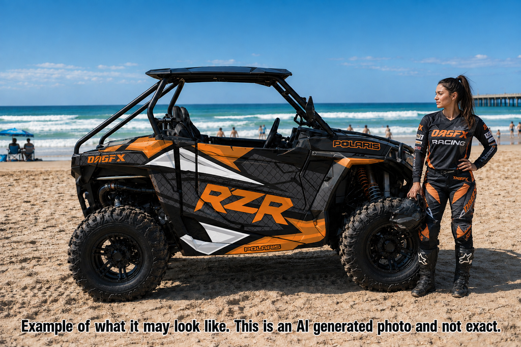 2014 + Polaris RZR 900  Graphics Kit D36-2 Orange