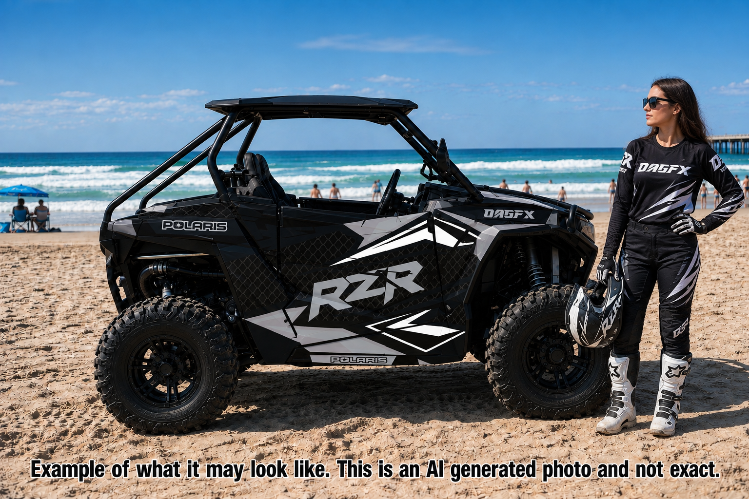 2014 + Polaris RZR 900  Graphics Kit D36-4 Grey