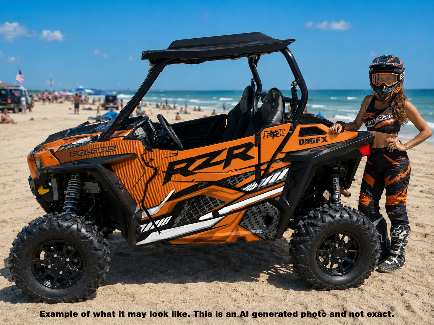 2014 + Polaris RZR 900 OAGFX Graphics Kit D52-2 Orange