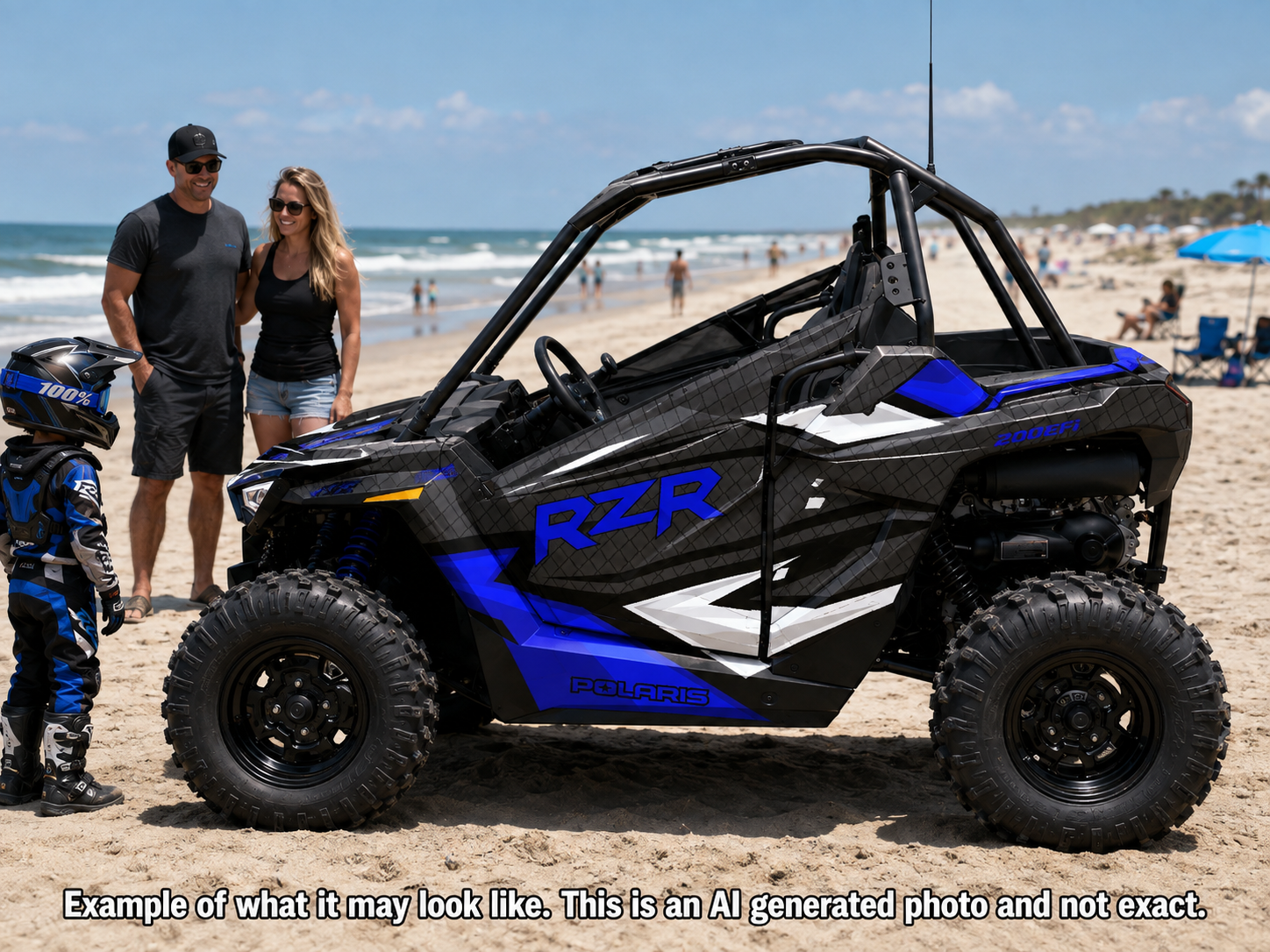 2021-2025 Polaris RZR 200 EFI UTV Graphics Kit D36-4 Blue