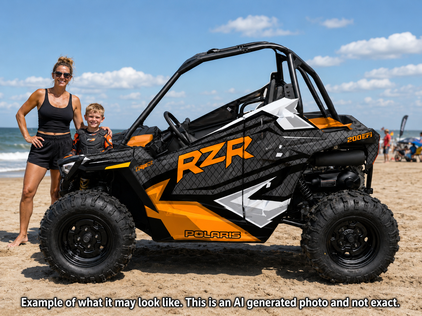 2021-2025 Polaris RZR 200 EFI UTV Graphics Kit D36-6 Orange