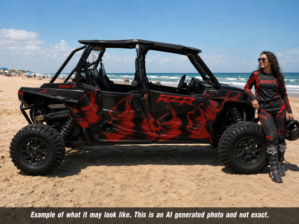 2020 - 2023 Polaris RZR  XP 1000 4 Door  Graphics Kit D00-2 Stealth Beast Red
