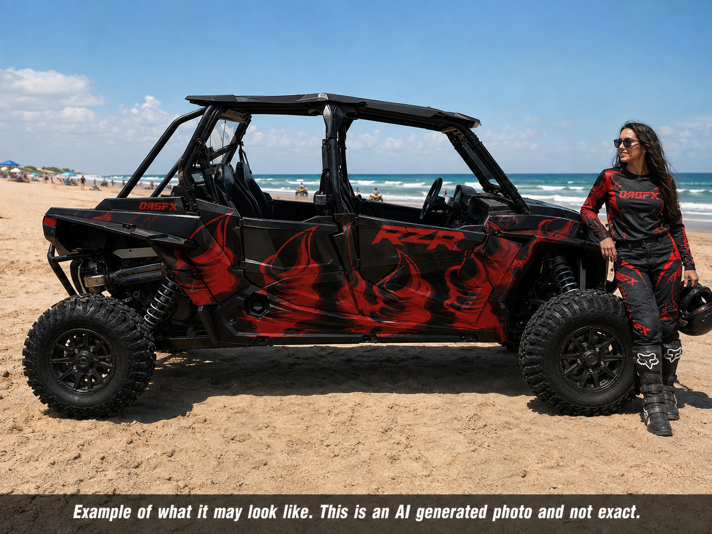 2020 - 2023 Polaris RZR  XP 1000 4 Door  Graphics Kit D00-2 Stealth Beast Red