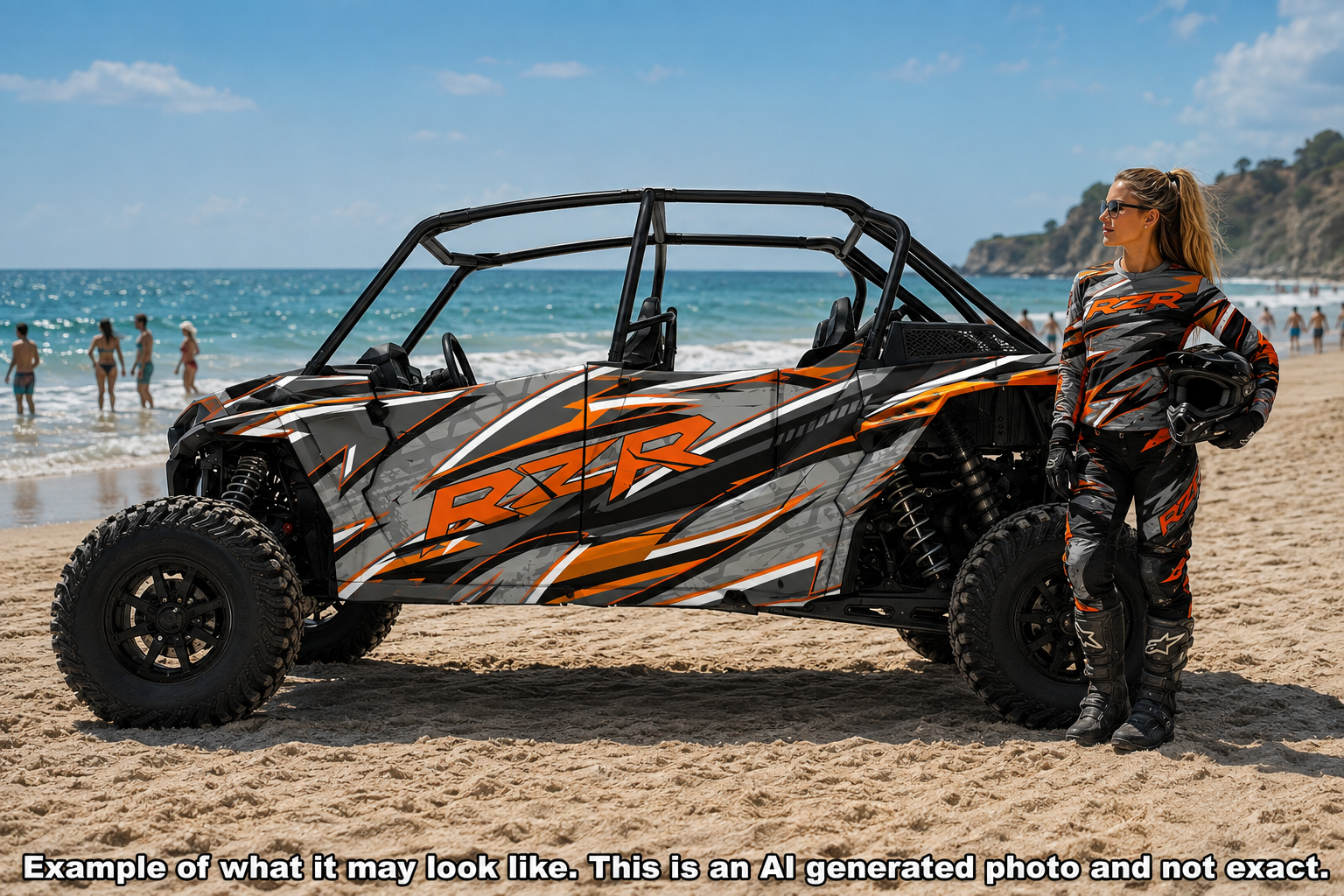 2019 - 2022 Polaris RZR Turbo S Velocity 4 Door  Graphics Kit D43-2 Orange