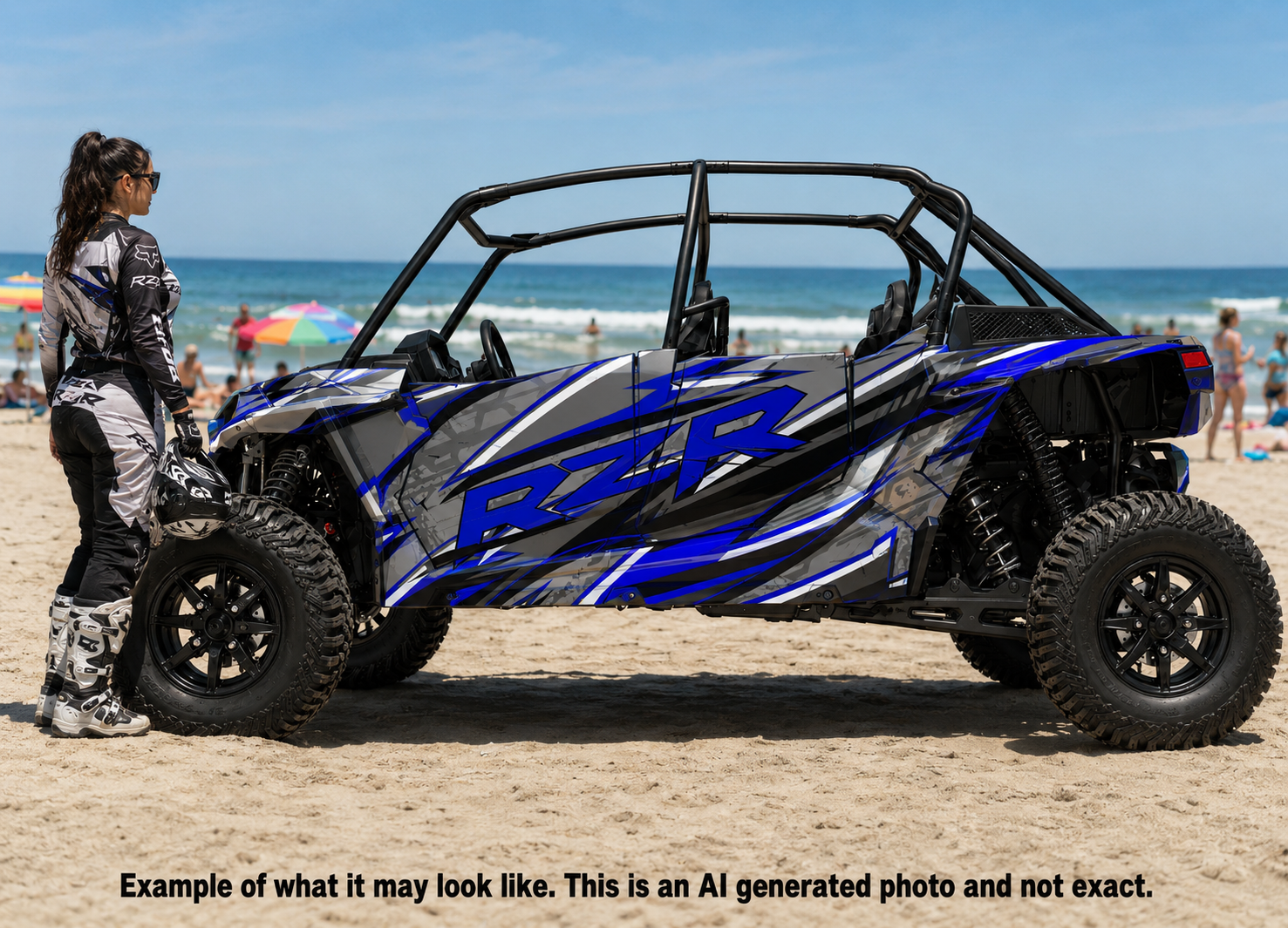2019 - 2022 Polaris RZR Turbo S Velocity 4 Door  Graphics Kit D43-3 Blue