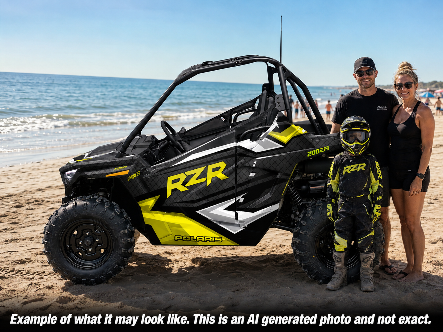 2021-2025 Polaris RZR 200 EFI UTV Graphics Kit D36-3 Yellow