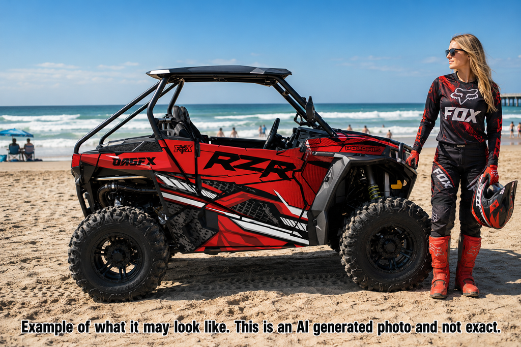 2014 + Polaris RZR 900  OAGFX Graphics Kit D52-1 Red
