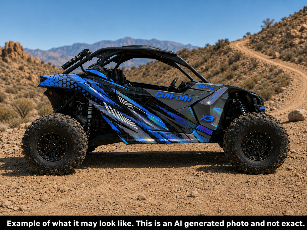 2017 - 2024 Can Am X3 RR DS Maverick Graphics Kit  Pro Edition D57-3 Blue