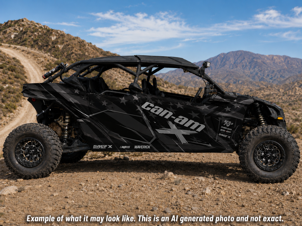 2017-2024 Can Am X3 Max 4 Door Maverick RR DS Graphics Kit  D69-1 Flag Stealth