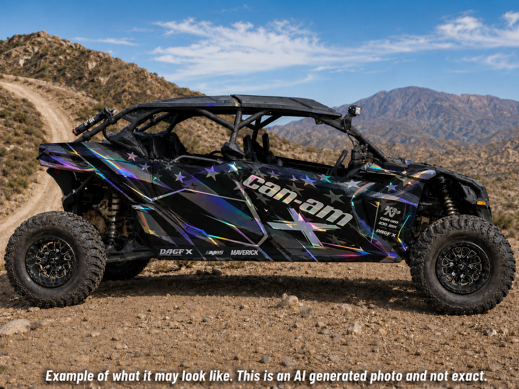 2017-2024 Can Am X3 Max 4 Door Maverick RR DS Graphics Kit  D69-1 Flag Stealth