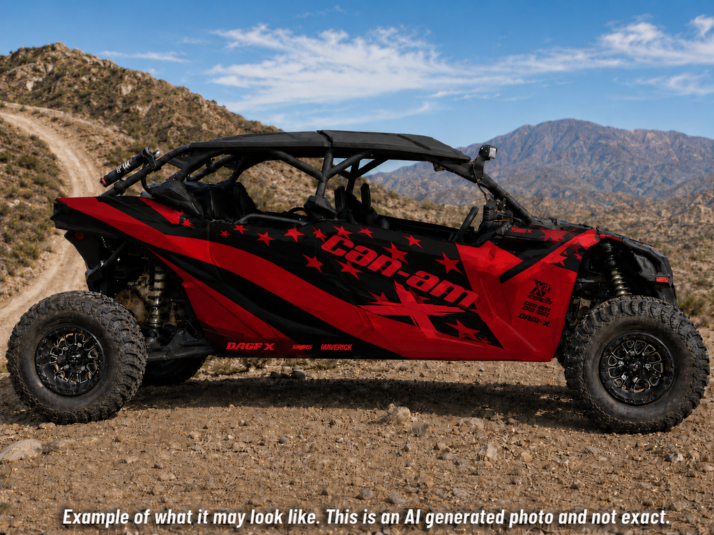 2017-2024 Can Am X3 Max 4 Door Maverick RR DS Graphics Kit   D69-2 Flag