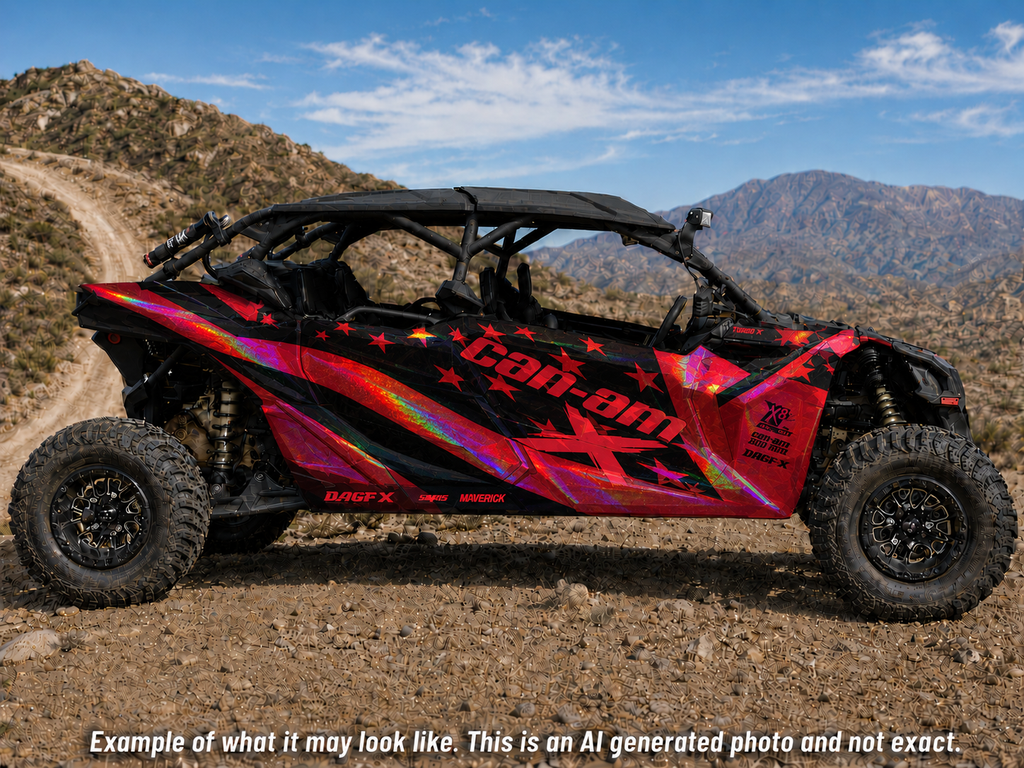 2017-2024 Can Am X3 Max 4 Door Maverick RR DS Graphics Kit   D69-2 Flag