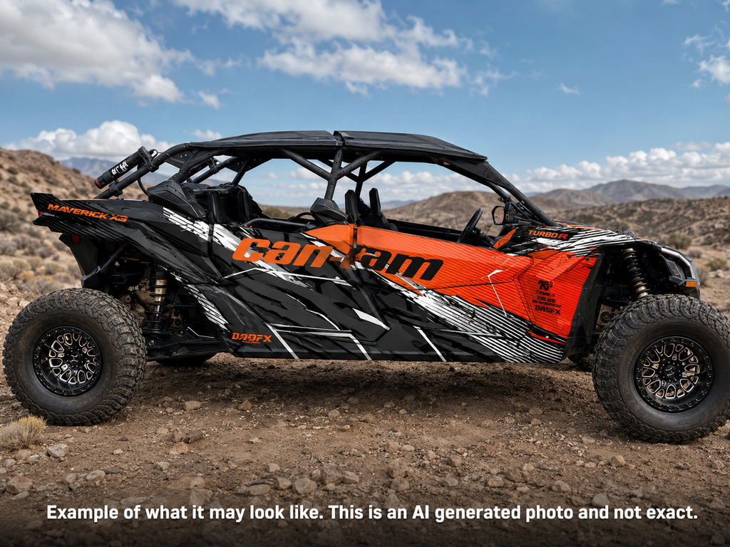 2017-2024 Can Am X3 Max 4 Door Maverick RR DS Graphics Kit D49-1 Orange