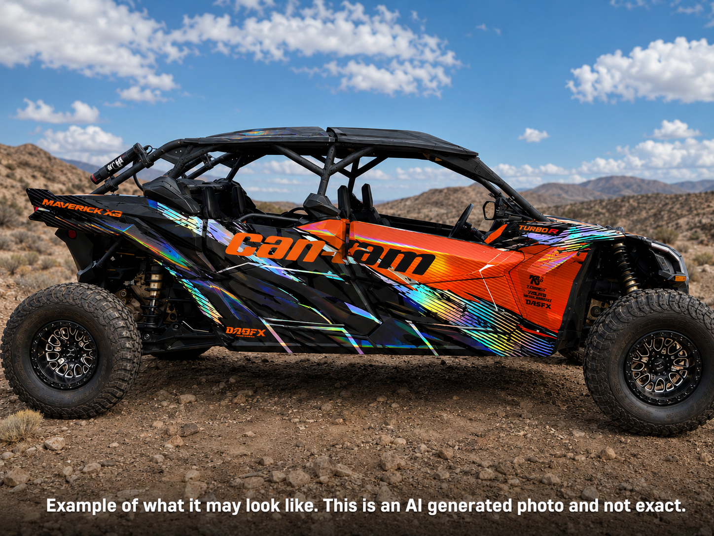 2017-2024 Can Am X3 Max 4 Door Maverick RR DS Graphics Kit D49-1 Orange