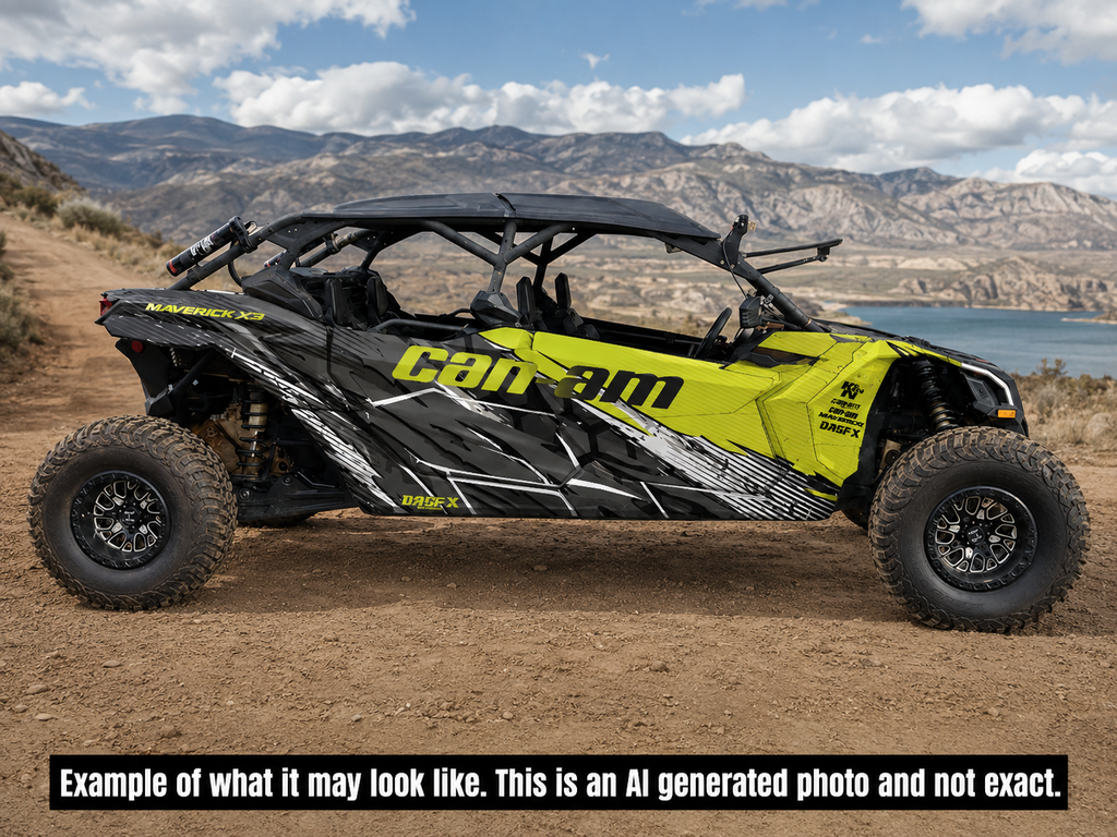 2017-2023 Can Am X3 Max 4 Door Maverick RR DS Graphics Kit D49-2 Yellow