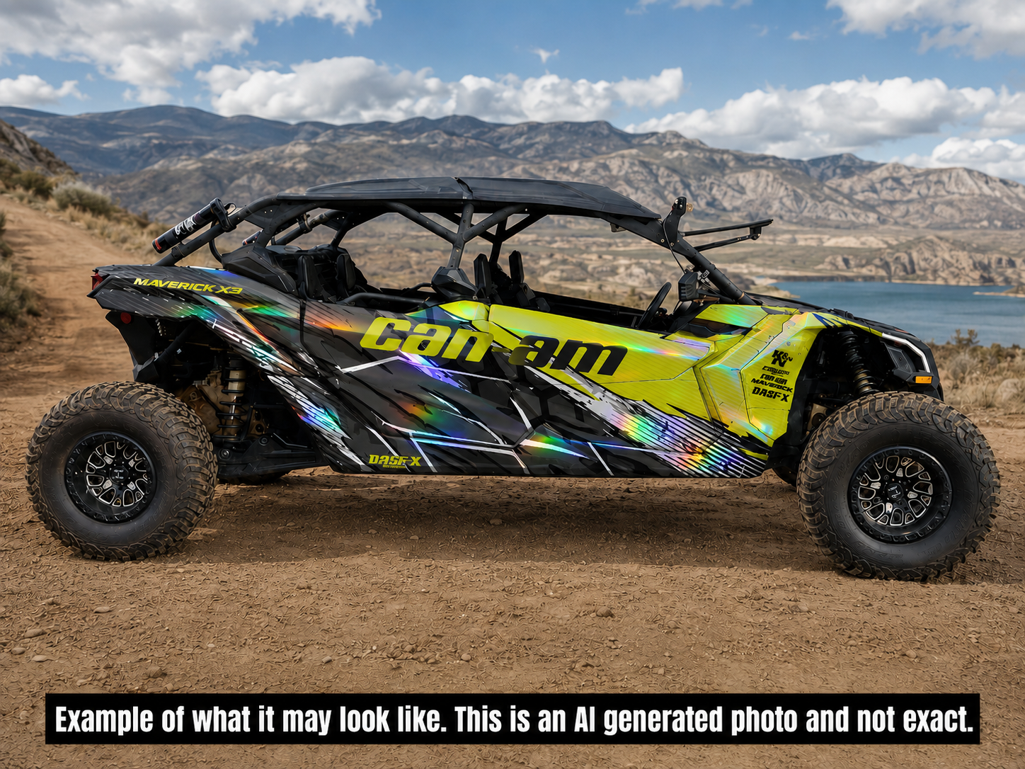 2017-2023 Can Am X3 Max 4 Door Maverick RR DS Graphics Kit D49-2 Yellow