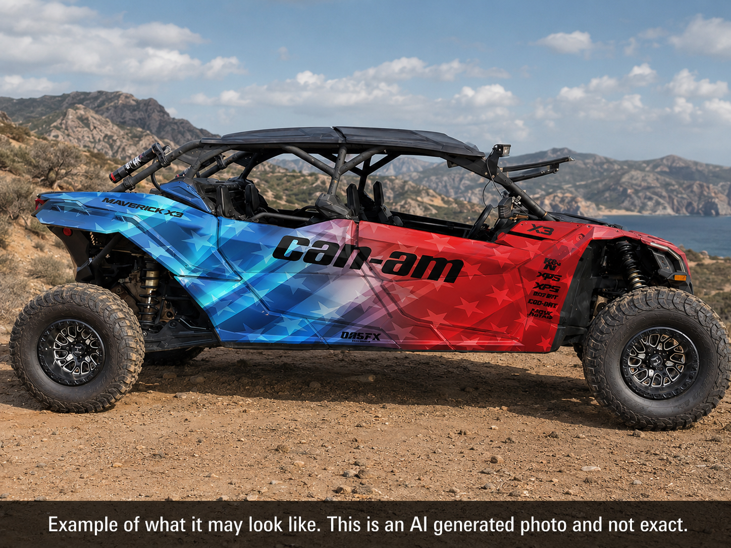 2017-2024 Can Am X3 Max 4 Door Maverick RR DS Graphics Kit D68-1 USA