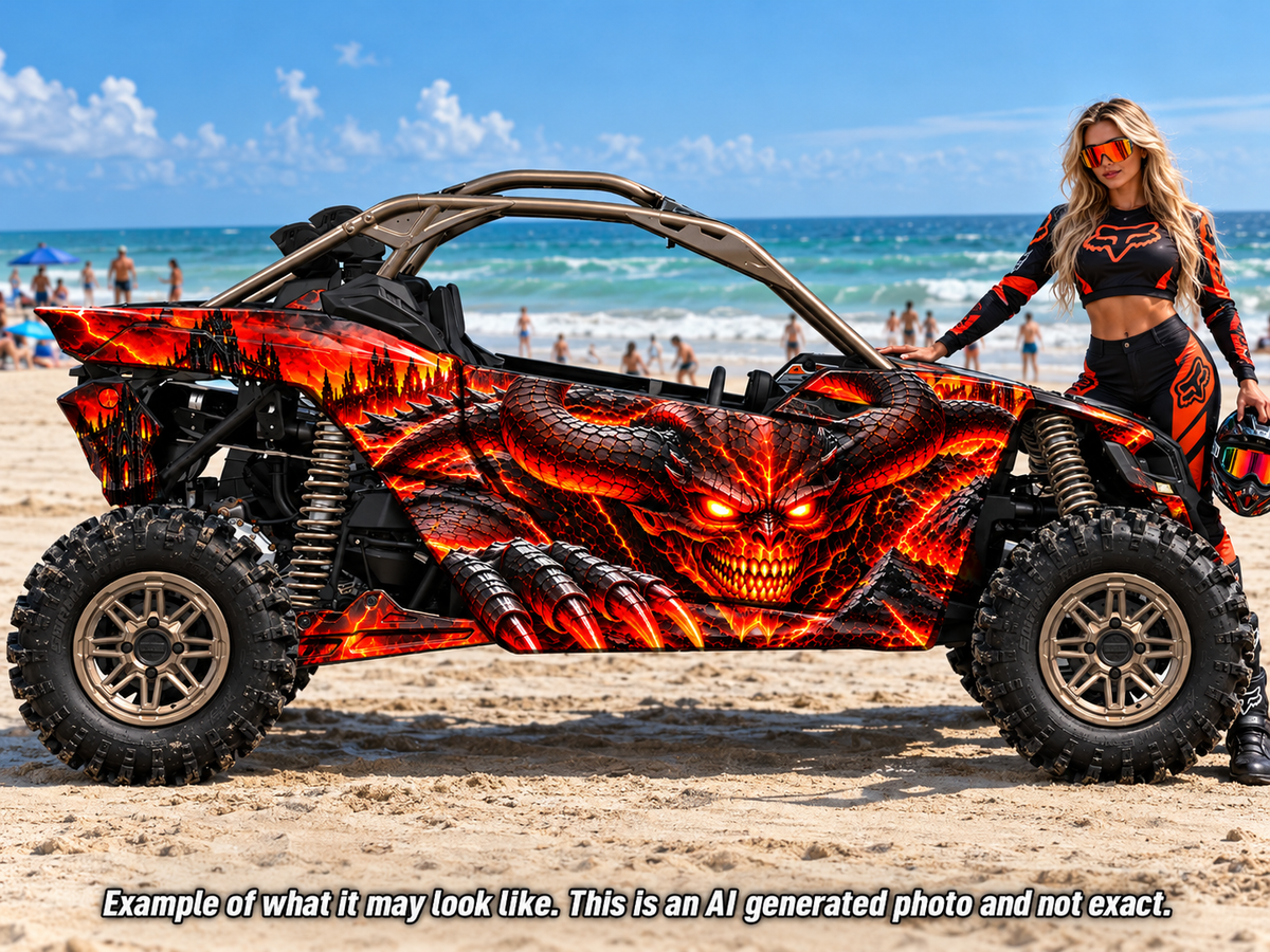 2017 - 2024 Can Am X3 RR DS Maverick Demon Graphics Kit  Hellfire Demon