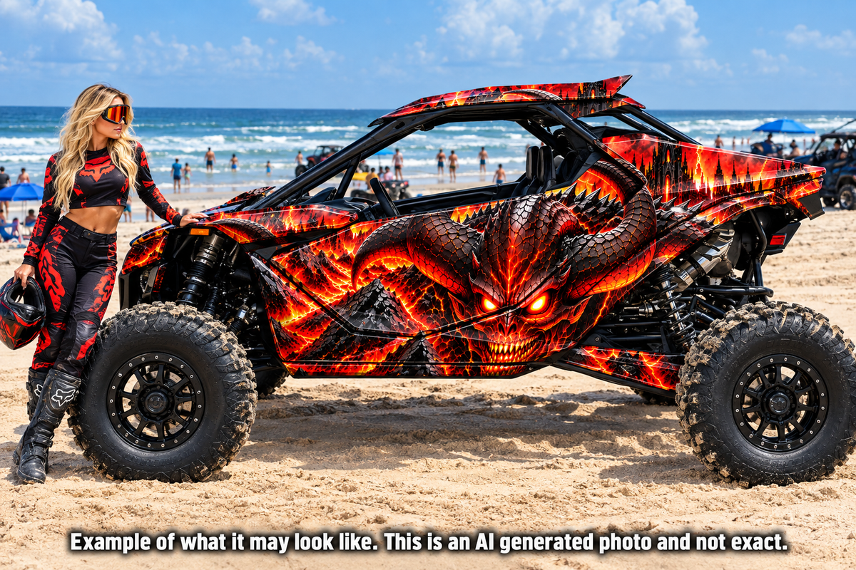 2024-2025 Can Am Maverick R RS Demon Graphics Kit  Pro Edition Hellfire Demon