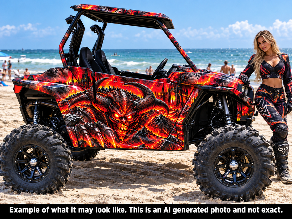 2014 + Polaris RZR 900 Demon/Devil Graphics Kit Demon