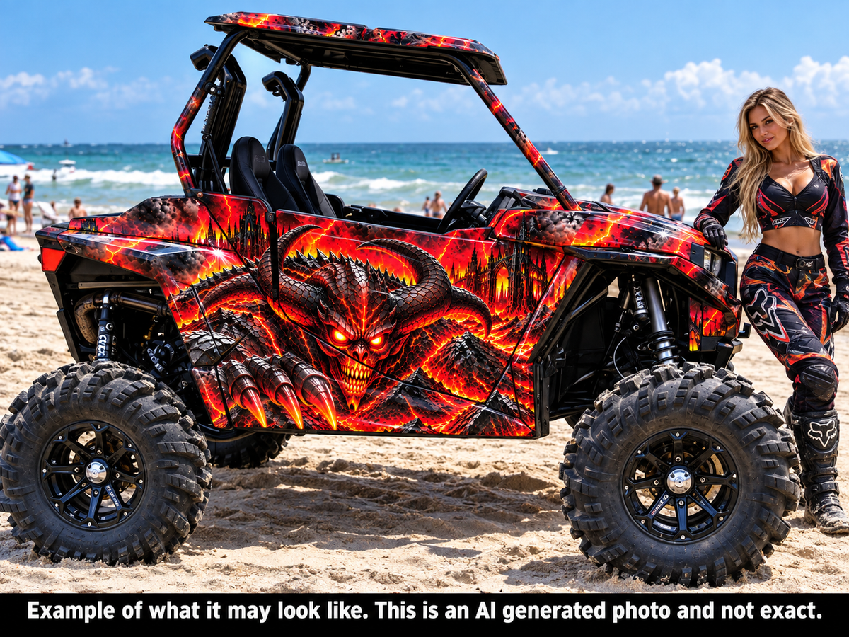 2014 + Polaris RZR 900 Demon/Devil Graphics Kit Demon